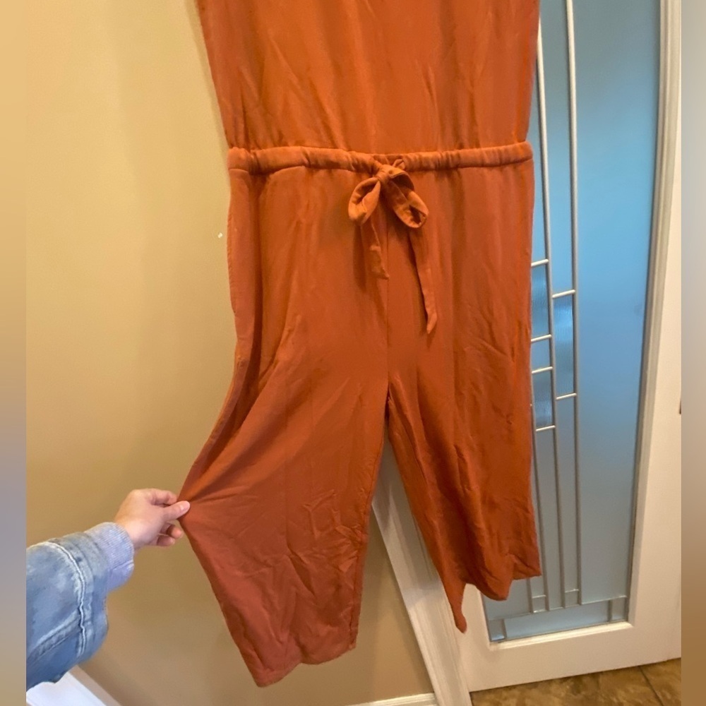 🆕 Terrera Marlee Cropped Bamboo Jumpsuit Colour- Brick Size Medium - Picture 5 of 12
